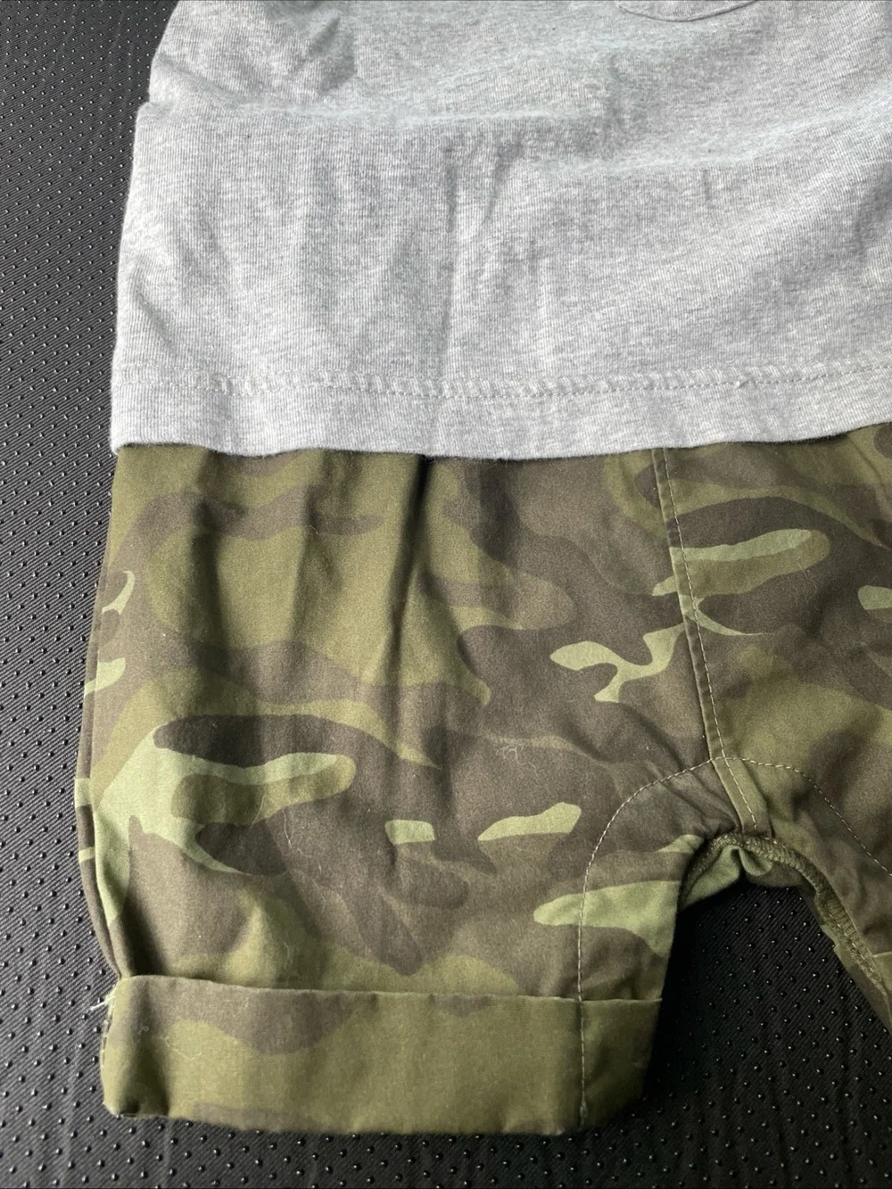 GAP Gray Tank Top with Green Camo Romper